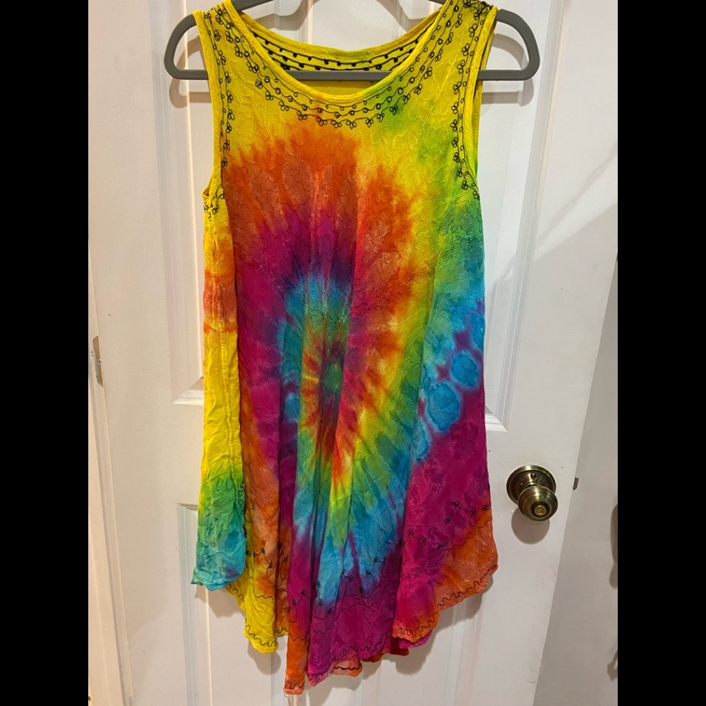 Tie die beach coverup